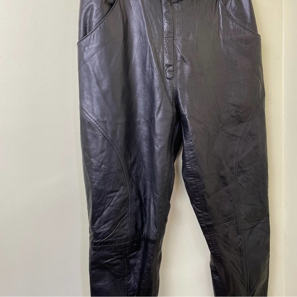 VNTG Michael Hoban for North Beach Leather Designer Leather Trouser Pants SZ 29 - Picture 3 of 16